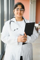 Portrait of Indian Female Doctor in clinic