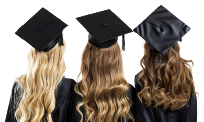 PNG Graduation caps and gowns celebration