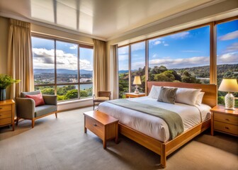 This indulgent retreat boasts a soothing atmosphere, punctuated by abundant natural light and expertly paired with