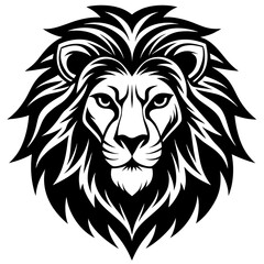 minimalistic lion head logo vector silhouette