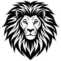 minimalistic lion head logo vector silhouette