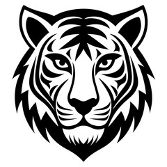 minimalistic tiger head logo vector silhouette