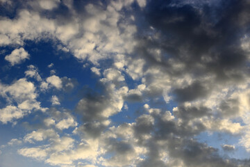 Obraz premium Blue sky with clouds background.It's beautiful and natural.
