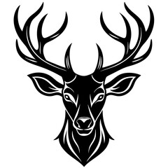 deer head silhouette vector black