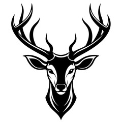 deer head silhouette vector black