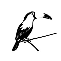 Fototapeta premium illustration of a bird on a branch