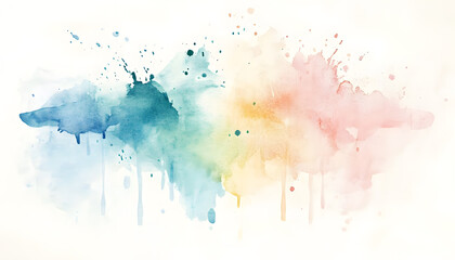 Obraz premium Soft watercolor splashes or strokes in muted tones, offering an artistic yet understated look