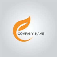 Organic Leaf and circle combination Simple Emblem Logo Template green colour