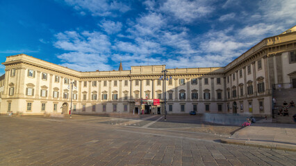 The Royal Palace of Milan timelapse hyperlapse. Milan, Italy