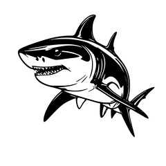 shark cartoon isolated on white