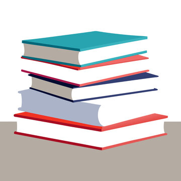 recommend clip art: Stack of book lying on the table silhouette vector illustration 