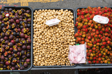 Tropical Fruit Assortment at Malaysian Market