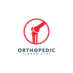 Orthopedic Logo Design with Knee Joint Symbol - Medical and Healthcare Icon