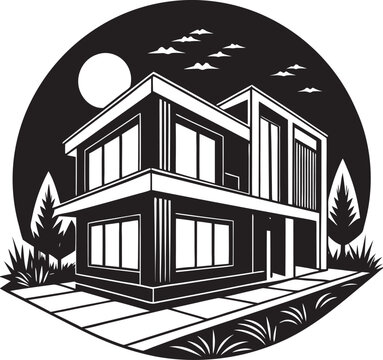 recommend clip art: Modern Style house isolated on white background Vector illustration, Home flat icon.