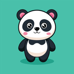 Naklejka premium Cure Panda vector art style illustration