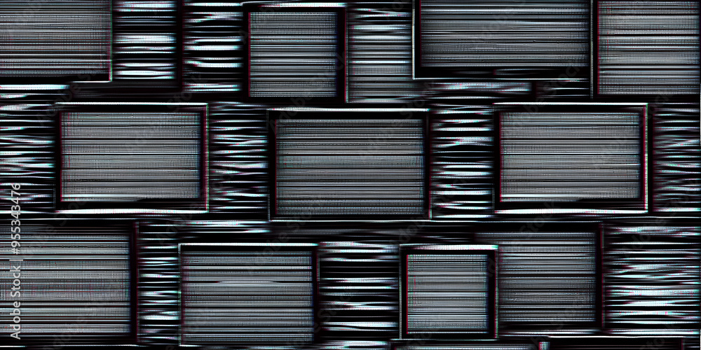 Poster seamless no signal transmission error black and white tv static noise pattern. tileable television s