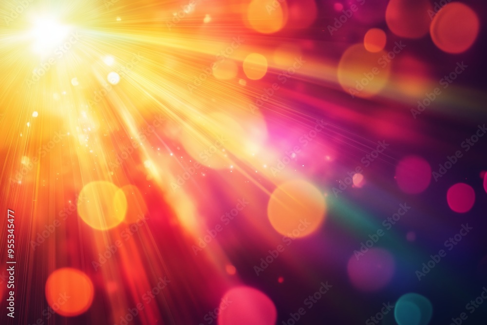 Aufkleber vibrant light rays create a colorful burst of energy in an abstract background during a lively celeb