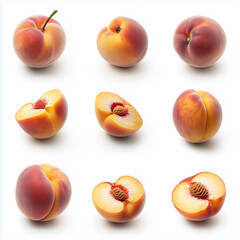 peaches on a clean white background.