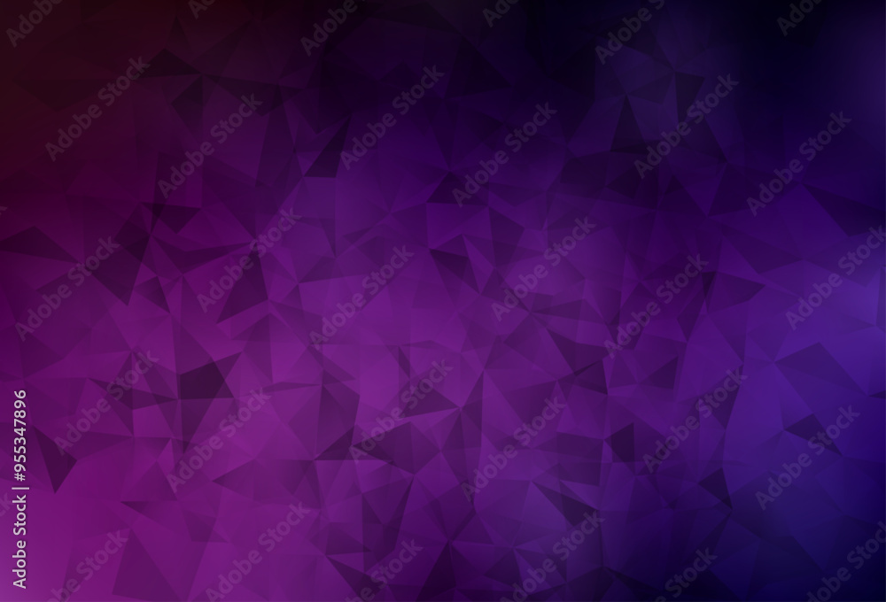 Poster dark pink vector shining triangular background.
