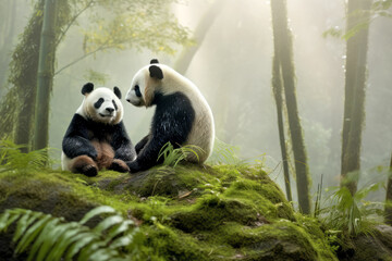 Obraz premium Panda Animal Wild Beauty Freedom Wilderness Enchanting