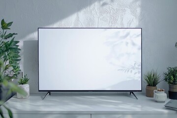 TV screen mockup on isolated background created with Generative AI