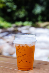 Iced Thai tea with milk.