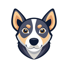 Dog head color vector art illustration style