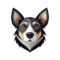 Dog head color vector art illustration style