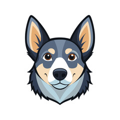 Dog head color vector art illustration style