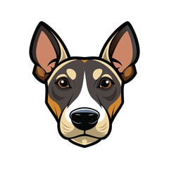 Dog head color vector art illustration style