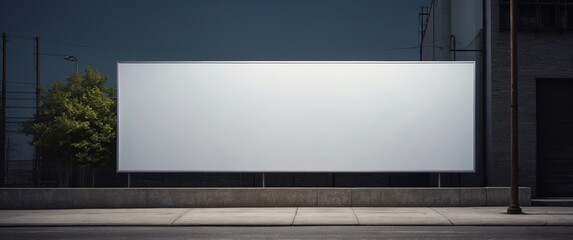 Minimalist blank billboard in an industrial area.