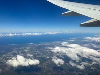 Fototapeta premium Plane window on a sunny day