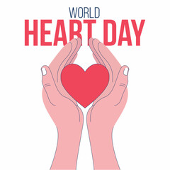 World Heart Day: Hands Gently Cradling a Red Heart Symbol