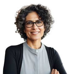 Obraz premium PNG South asian businesswoman glasses adult smile.
