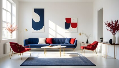 Photo interior modern design room 3d illustration