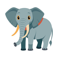 Fototapeta premium Cute elephant color vector illustration design