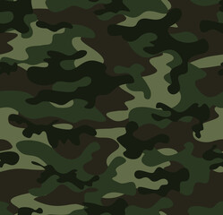 Fototapeta premium green army camouflage background, dark vector pattern, forest design
