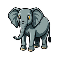 Obraz premium Cute elephant color vector illustration design