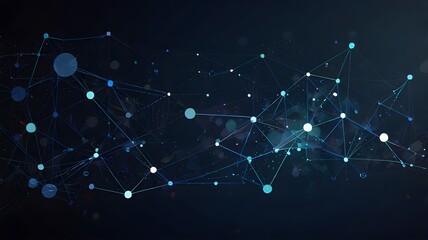 Big data visualization technology concept Futuristic low poly shapes and connecting the dots lines