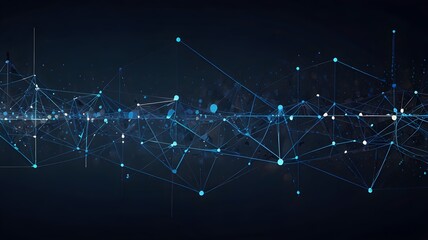 Big data visualization technology concept Futuristic low poly shapes and connecting the dots lines