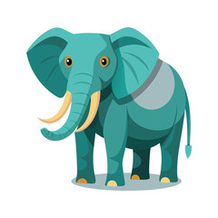 Fototapeta premium Cute elephant color vector illustration design