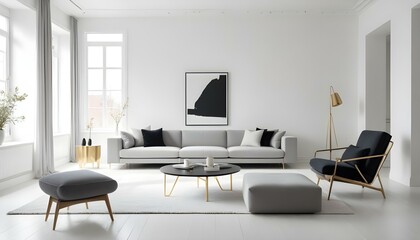 Photo interior modern design room 3d illustration