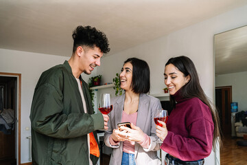 Friends Sharing a Moment Over Wine