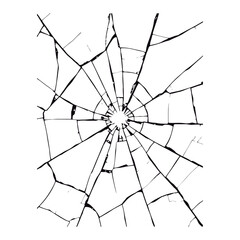 Obraz premium Texture like shattered glass on the surface. Draw the appearance of broken or smashed glass. Isolated vector drawing on a white background 