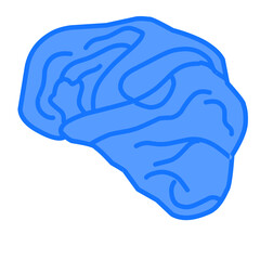 illustration of human brain isolated on blue