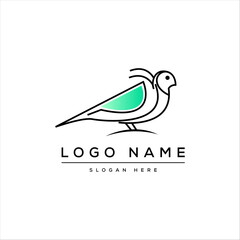 simple line art bird logo design