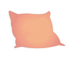 A simple orange pillow created in flat vector style Shows minimalistic design with clean lines and smooth shading reflecting a modern approach Perfect for decor themes