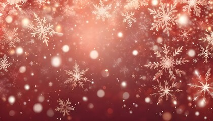 A red festive background with sparkling lights and snowflakes, creating a warm and magical backdrop banner header 