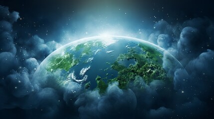 Abstract representation of the Earth's ozone layer