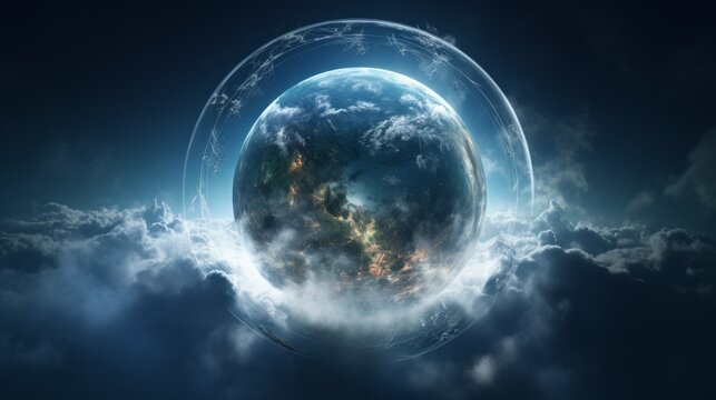 Abstract representation of the Earth's ozone layer